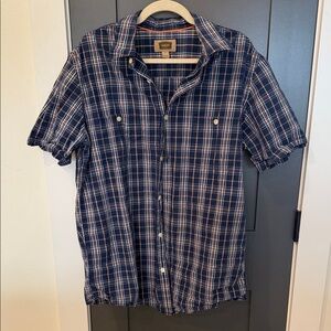 The Foundry Supply Co. Blue and White Plaid Button Down Shirt